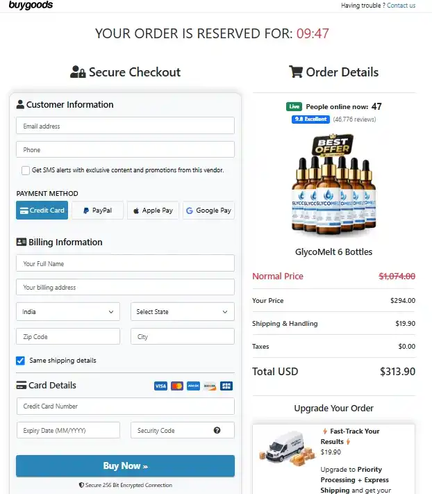 GlycoMelt Order Page